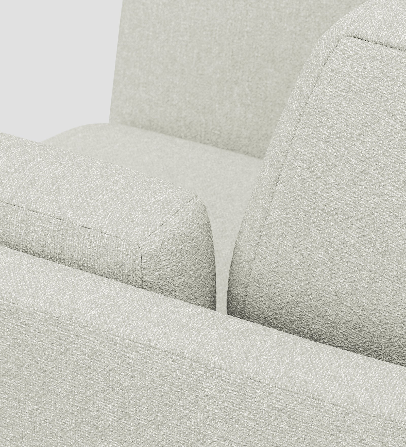 Candy Fabric 1 Seater Sofa In Pearl White Colour