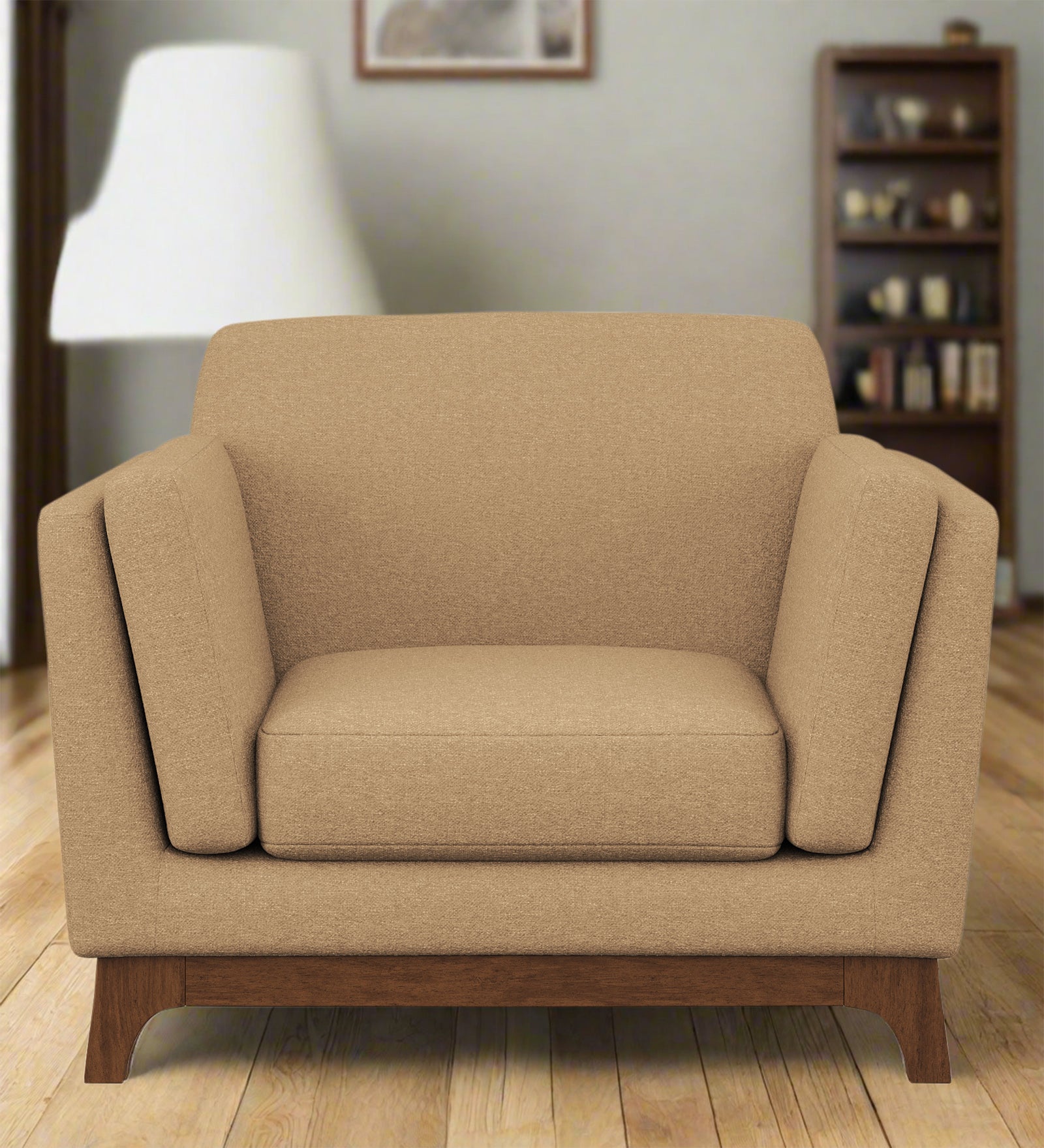 Candy Fabric 1 Seater Sofa In Copper Brown Colour
