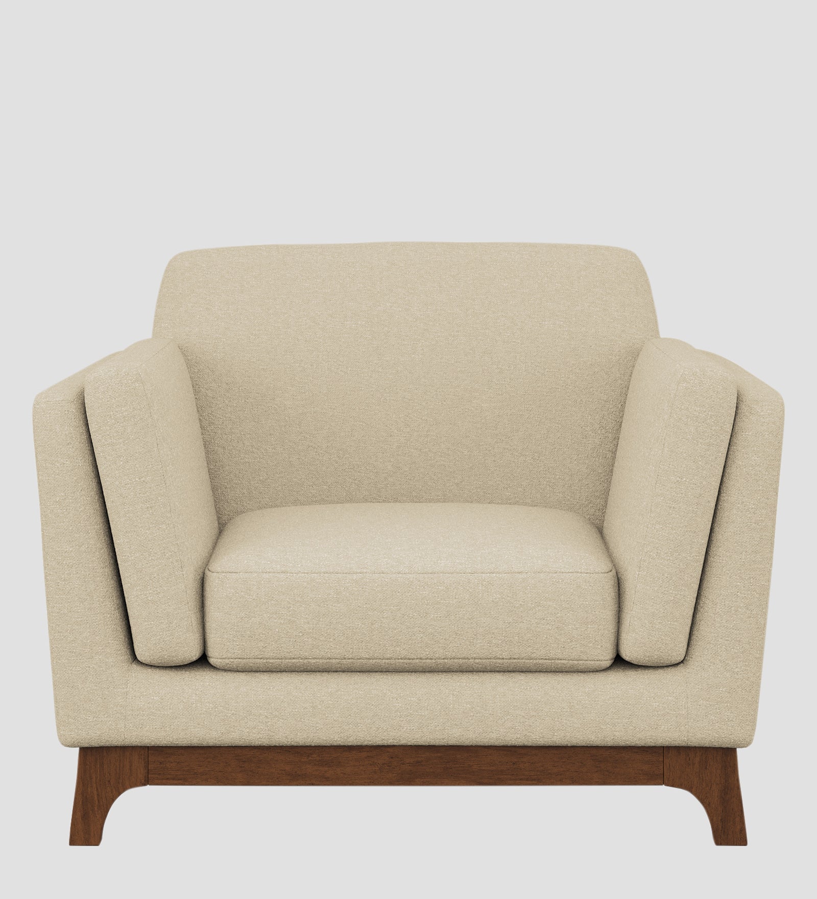 Candy Fabric 1 Seater Sofa In Cotton Beige Colour