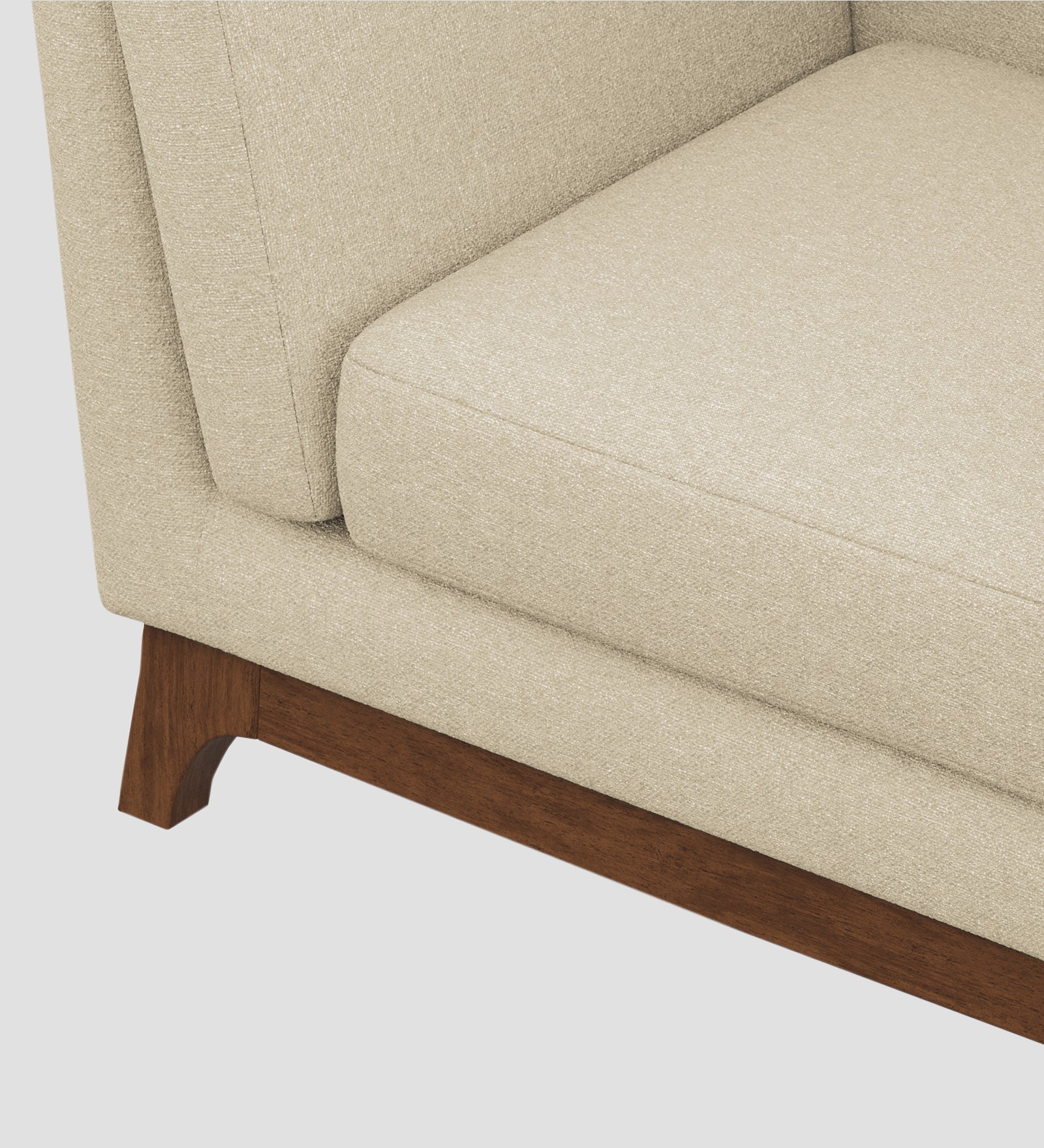 Candy Fabric 1 Seater Sofa In Cotton Beige Colour