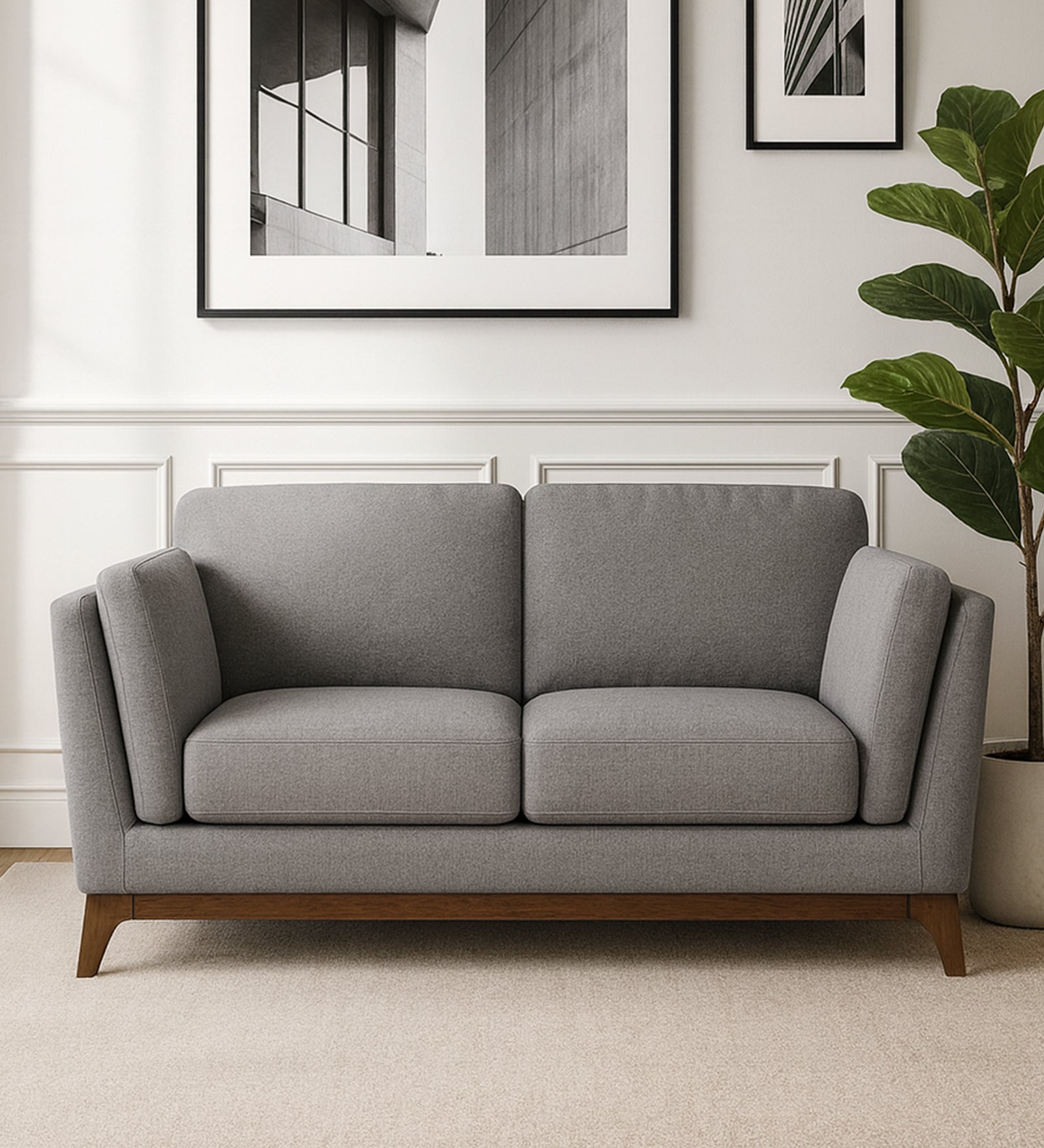 Candy Fabric 2 Seater Sofa In Dim Grey Colour