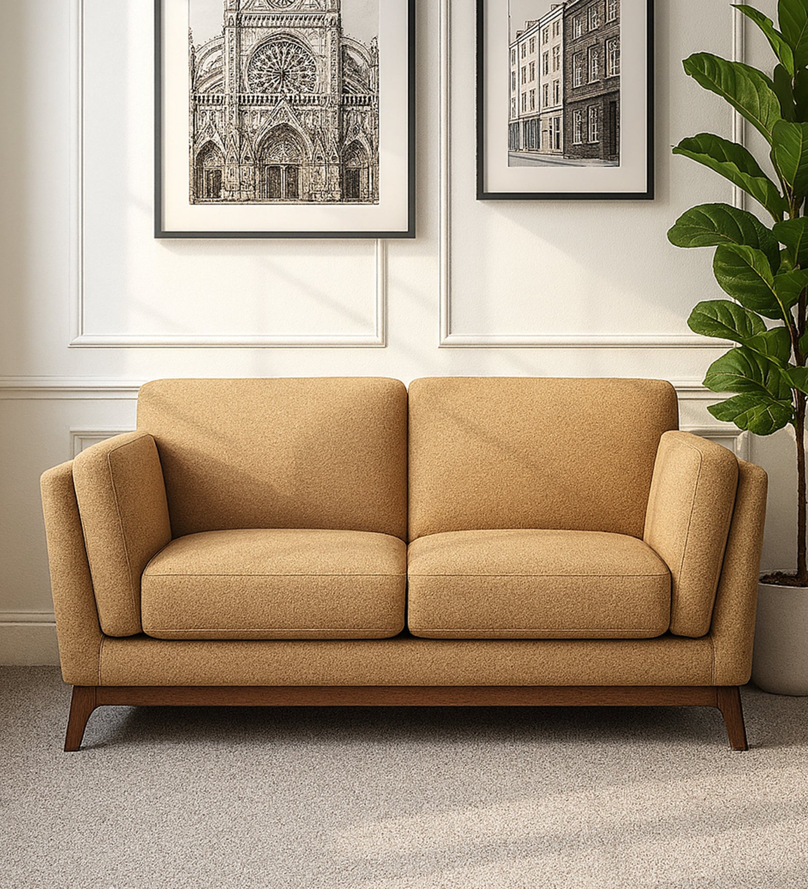 Candy Fabric 2 Seater Sofa In Copper Brown Colour