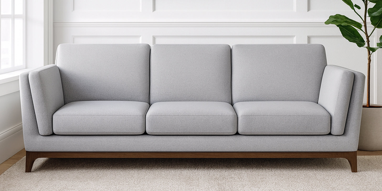 Candy Fabric 3 Seater Sofa In Dim Grey Colour