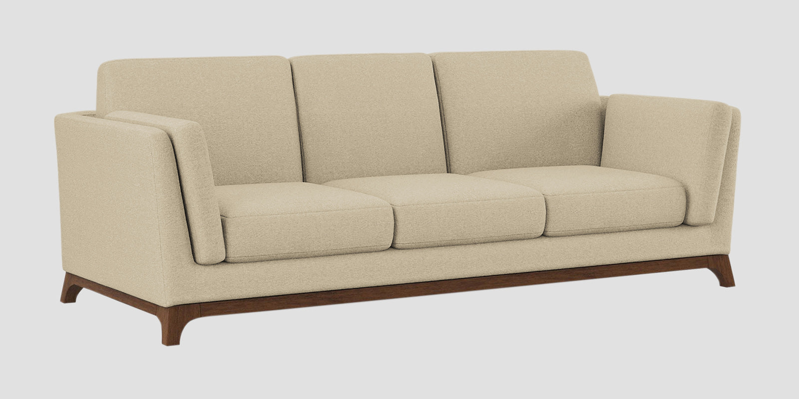 Candy Fabric 3 Seater Sofa In Cotton Beige Colour