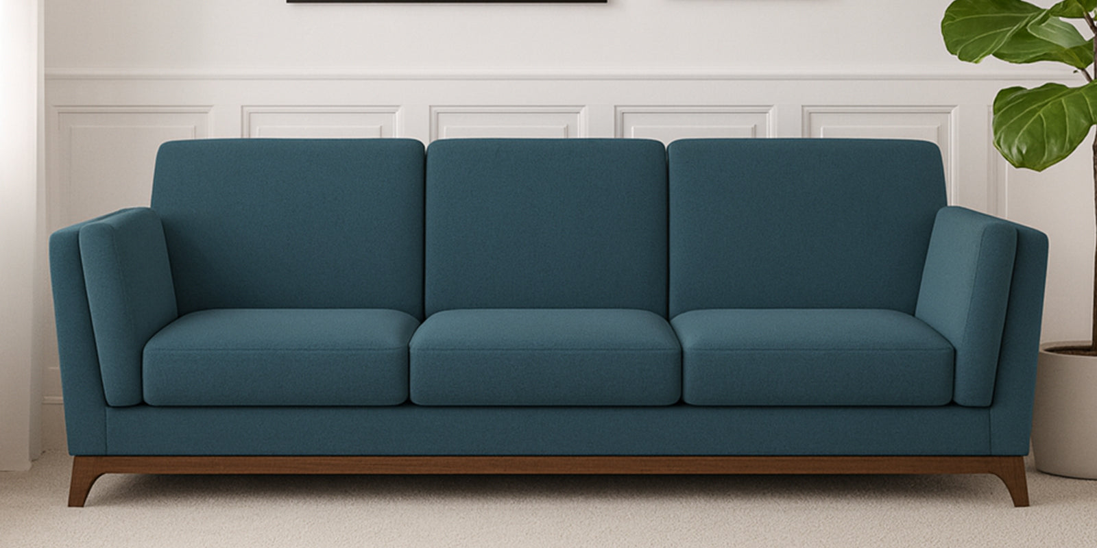 Candy Fabric 3 Seater Sofa In Sea Blue Colour