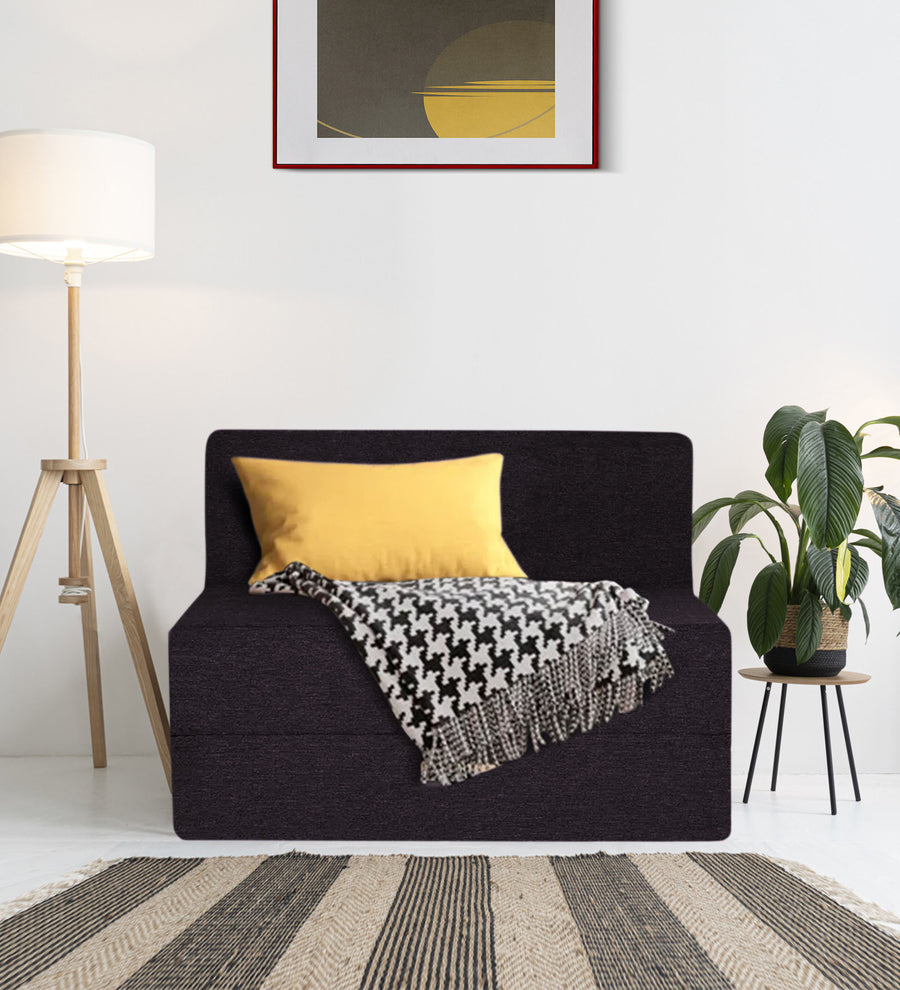 Fleepy  1 Seater Foldable  Cum Bed Fabric Sofa - Cara Brown by Febonic Living