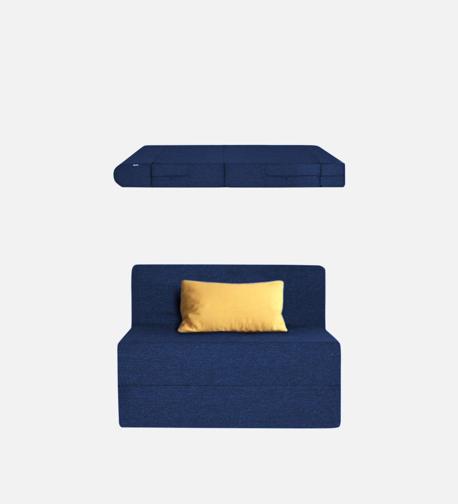 Fleepy Fabric 1 Seater Futon Sofa Cum Bed in Royal Blue Colour