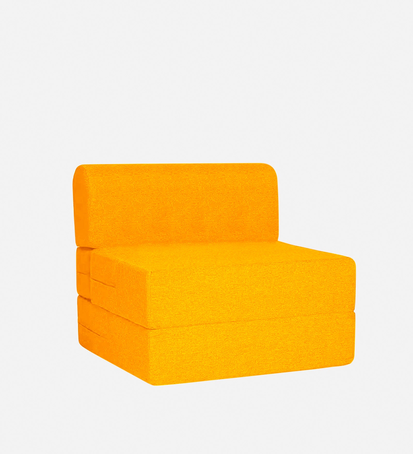 Fleepy Fabric 1 Seater Futon Sofa Cum Bed in Bold Yellow Colour