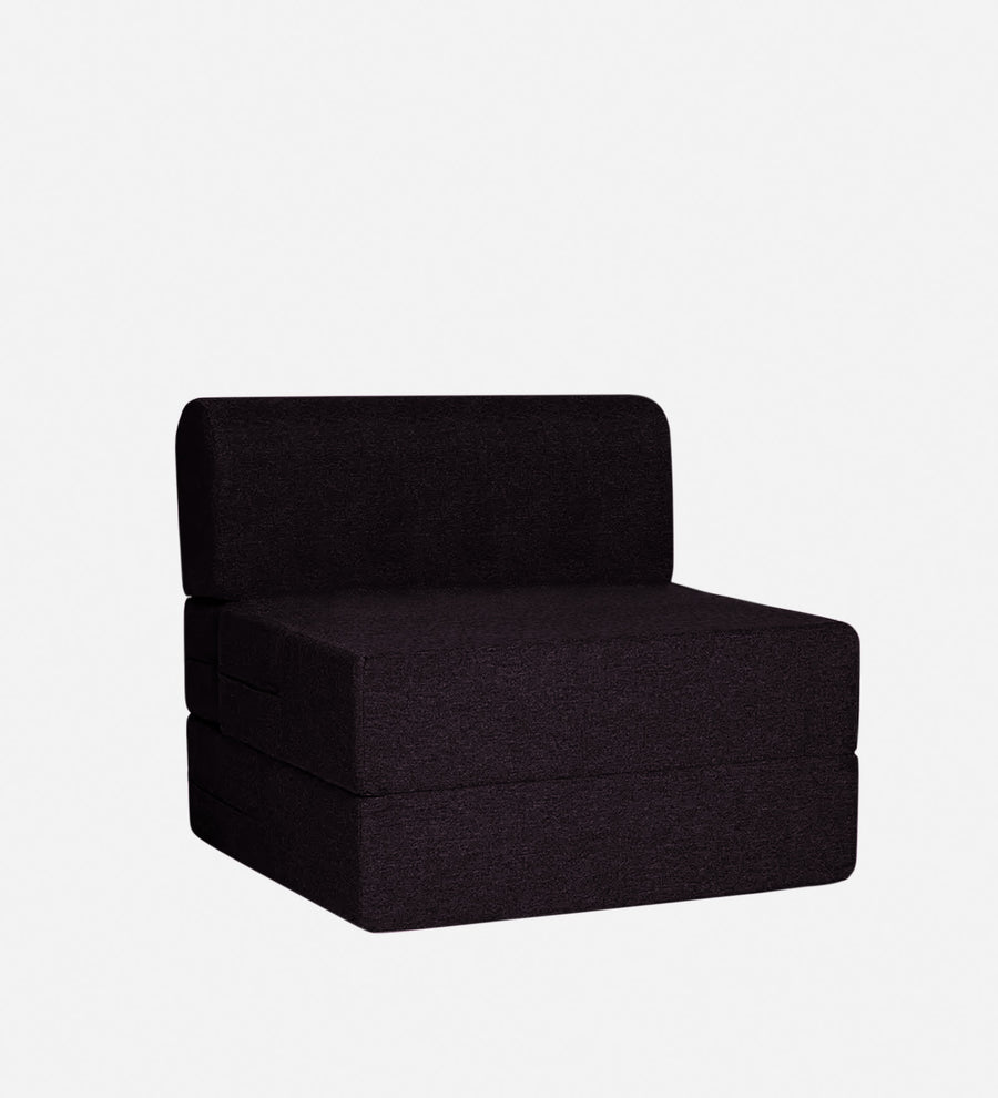 Fleepy Fabric 1 Seater Foldable Sofa Cum Bed In Cara Brown Colour - Febonic Living