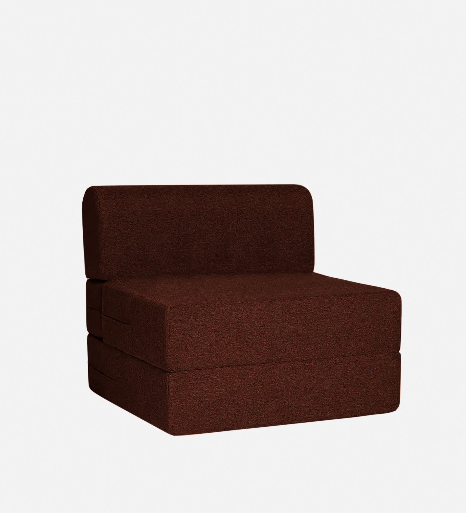 Fleepy Fabric 1 Seater Futon Sofa Cum Bed in Coffee Brown Colour