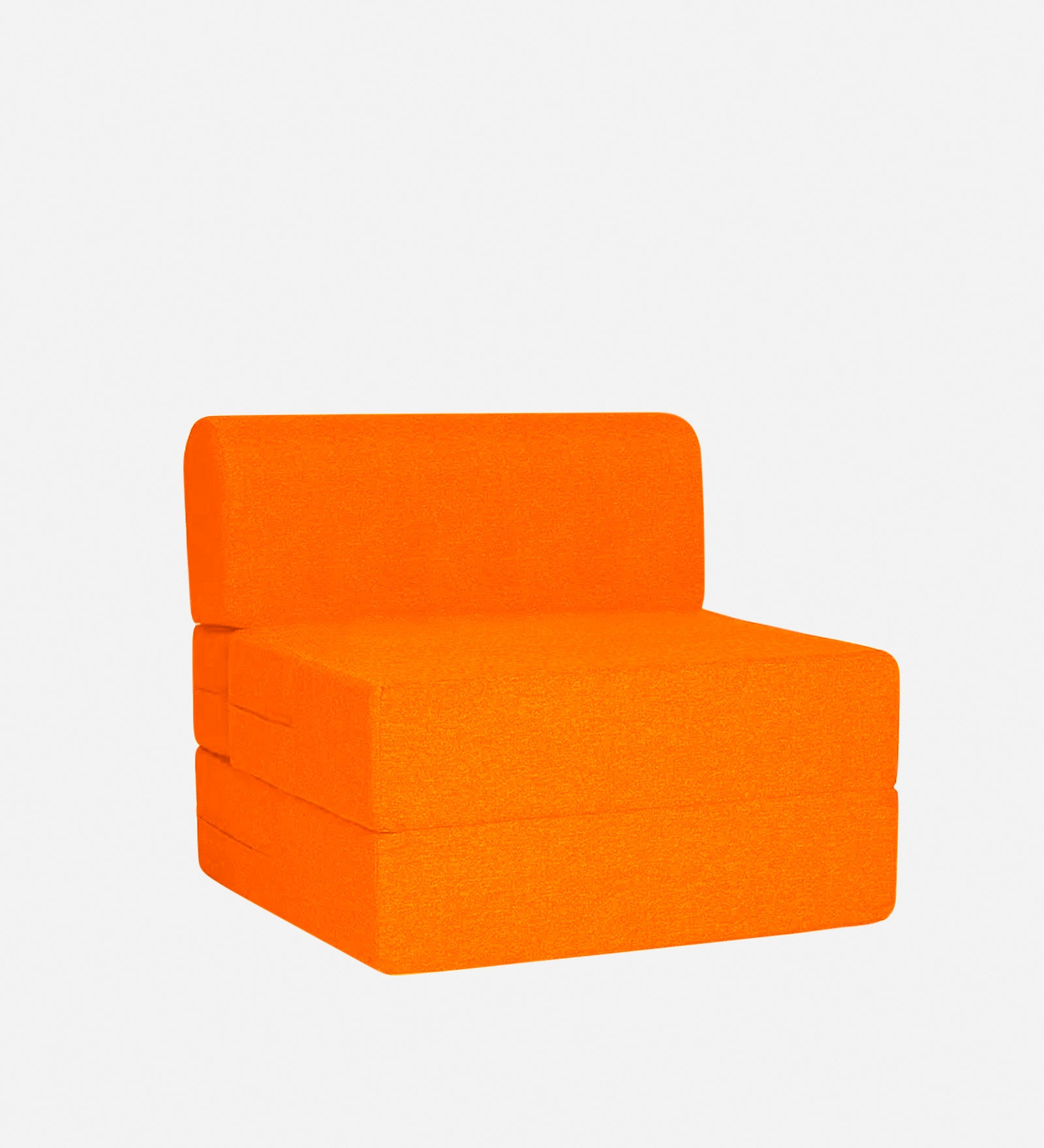 Fleepy Fabric 1 Seater Futon Sofa Cum Bed in Vivid Orange Colour