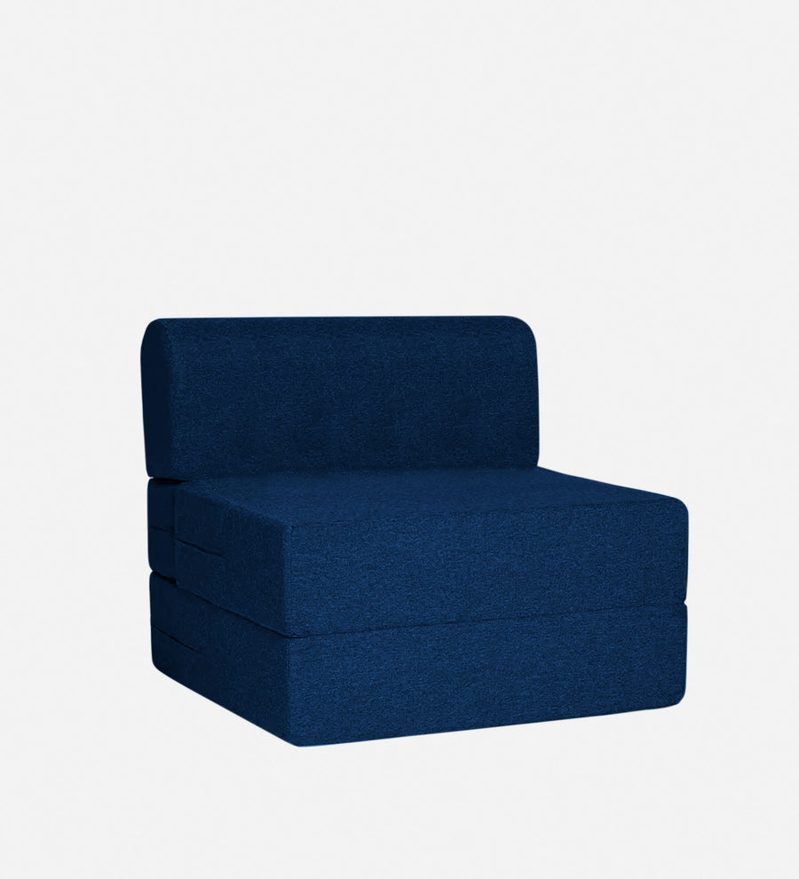 Fleepy Fabric 1 Seater Foldable Sofa Cum Bed In Royal Blue Colour - Febonic Living