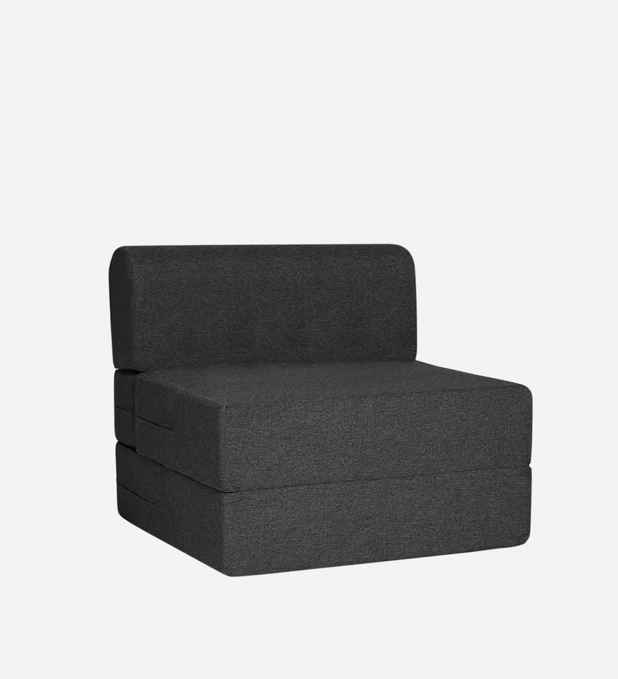 Fleepy Fabric 1 Seater Foldable Sofa Bed In Charcoal Grey Colour - Febonic Living