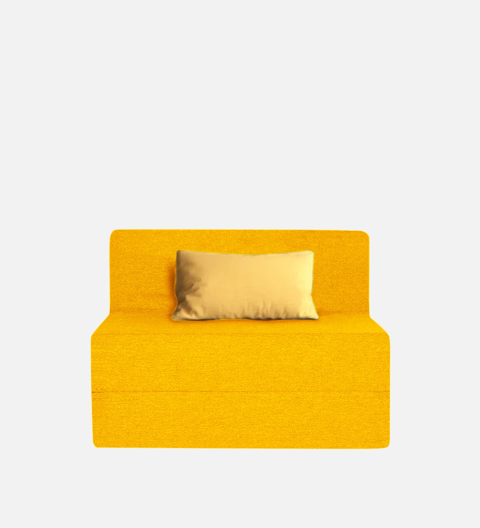 Fleepy Fabric 1 Seater Futon Sofa Cum Bed in Bold Yellow Colour