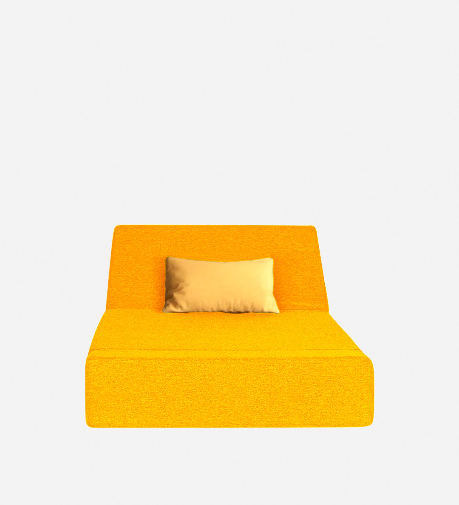 Fleepy Fabric 1 Seater Futon Sofa Cum Bed in Bold Yellow Colour