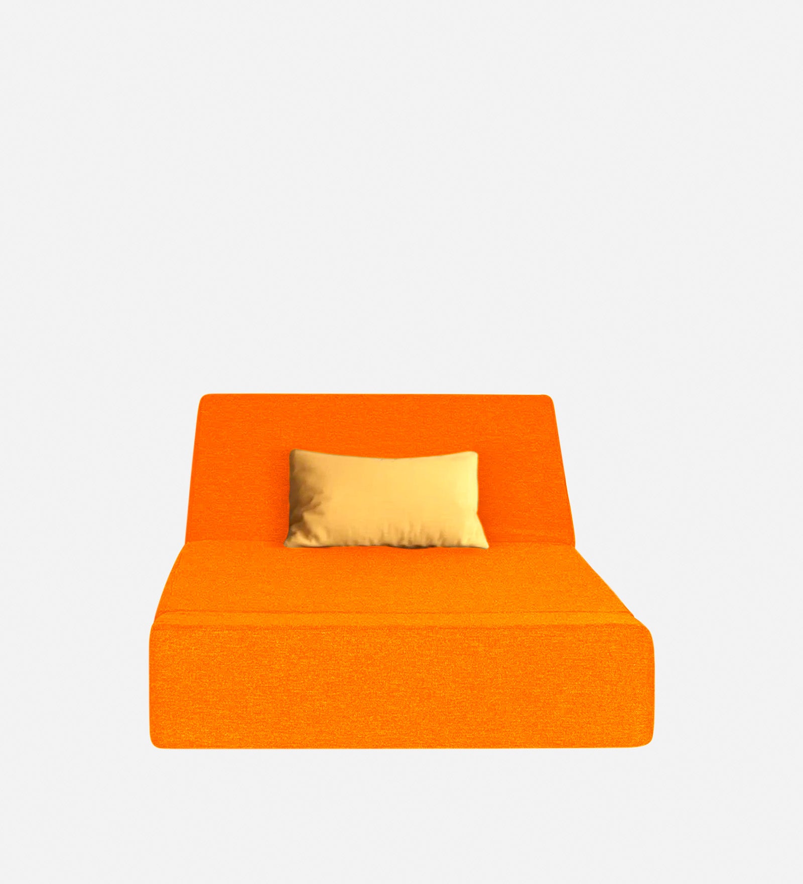 Fleepy Fabric 1 Seater Futon Sofa Cum Bed in Vivid Orange Colour