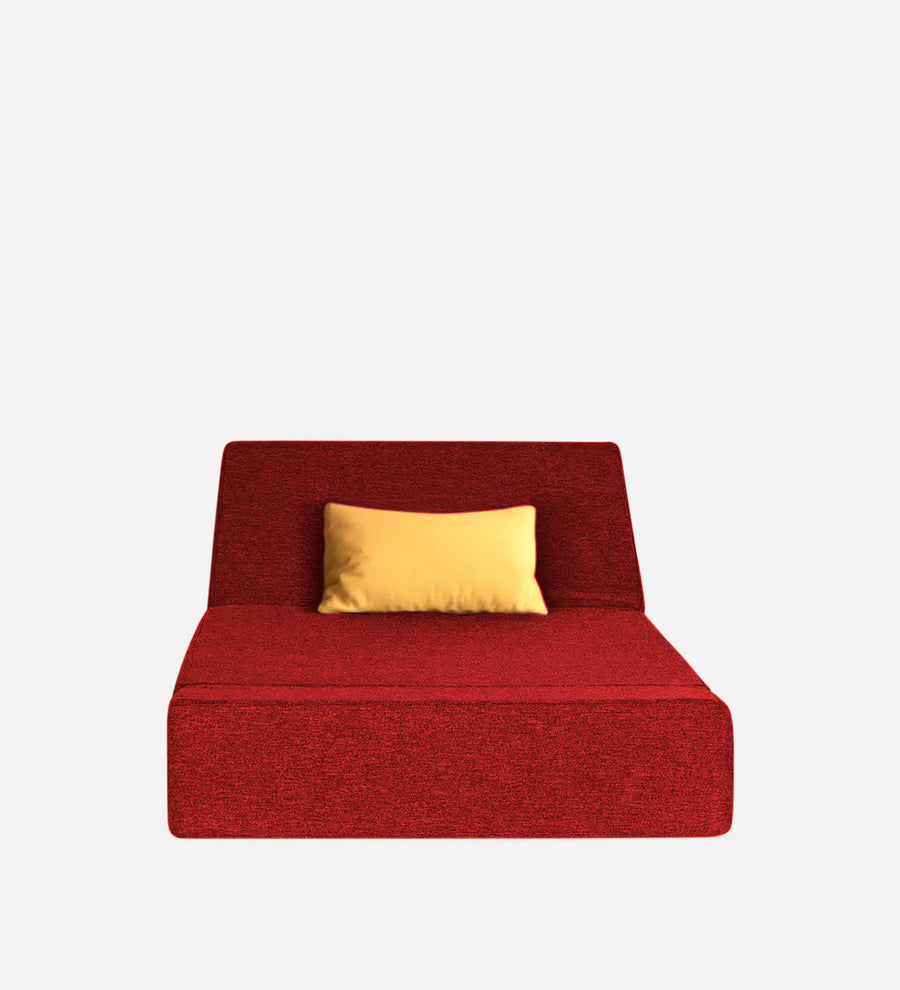 Fleepy Fabric 1 Seater Foldable Sofa Cum Bed In Blood Maroon Colour - Febonic Living