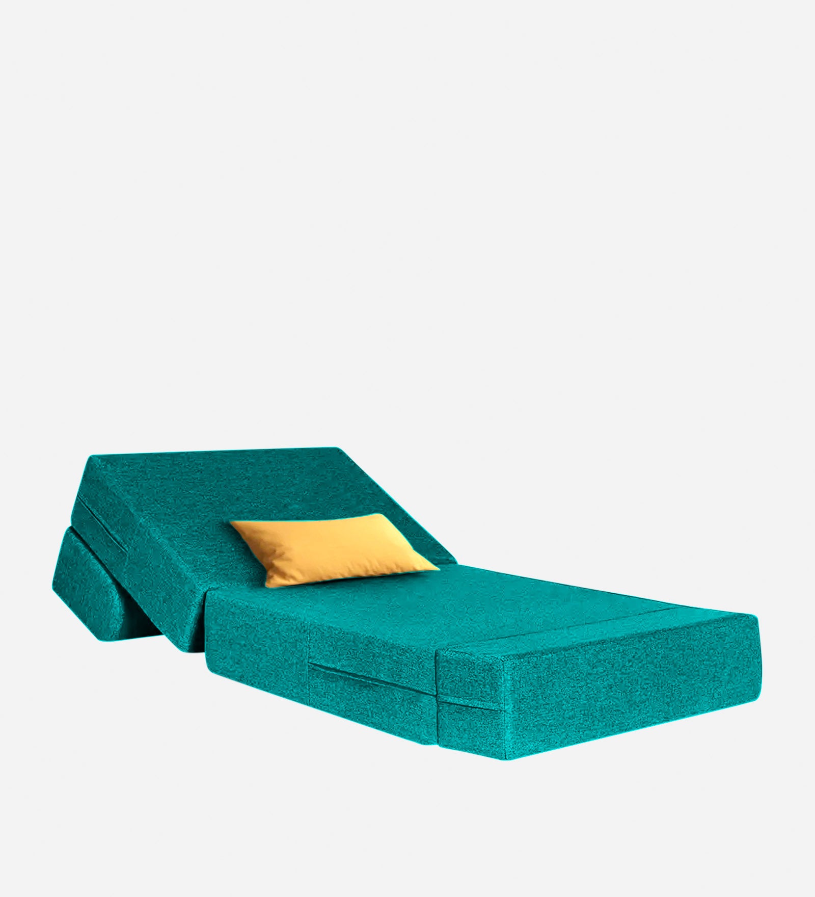 Fleepy Fabric 1 Seater Futon Sofa Cum Bed in Sea Green Colour