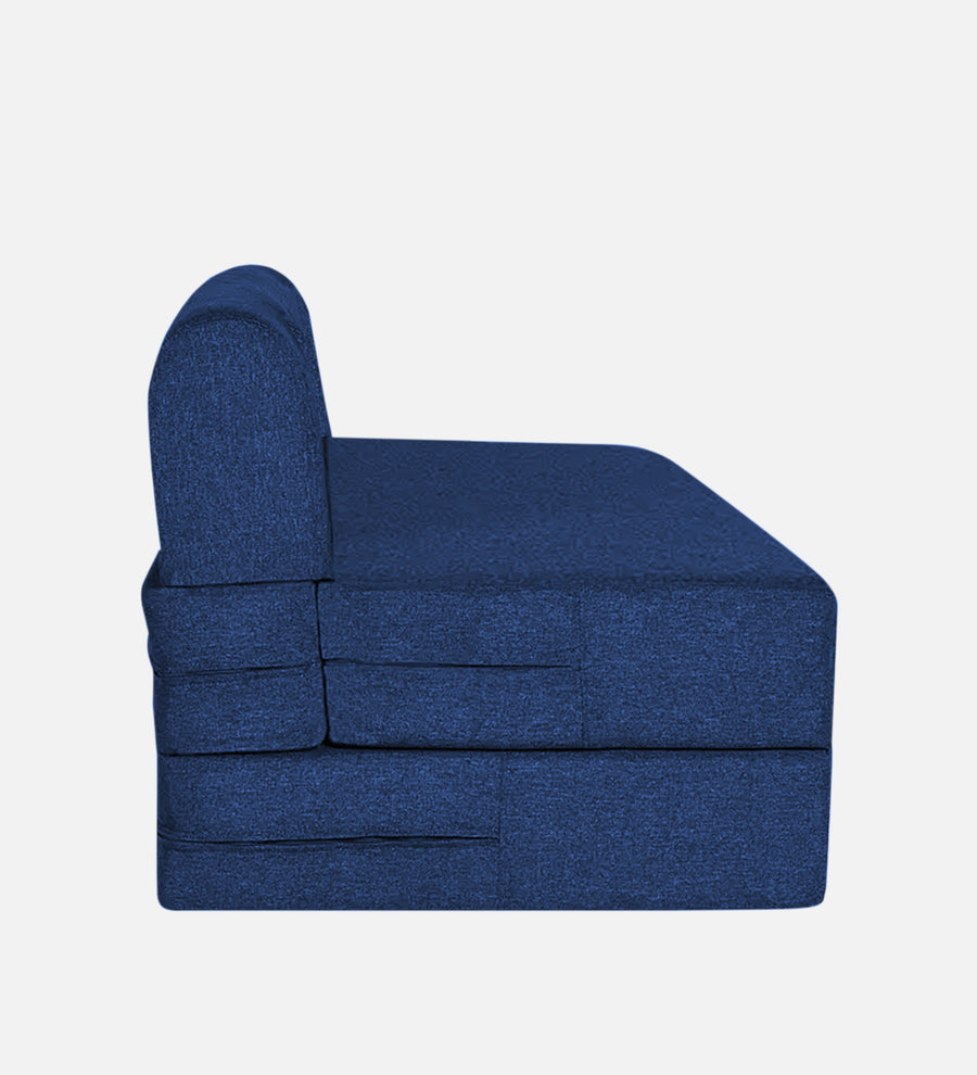 Fleepy Fabric 1 Seater Foldable Sofa Cum Bed In Royal Blue Colour - Febonic Living