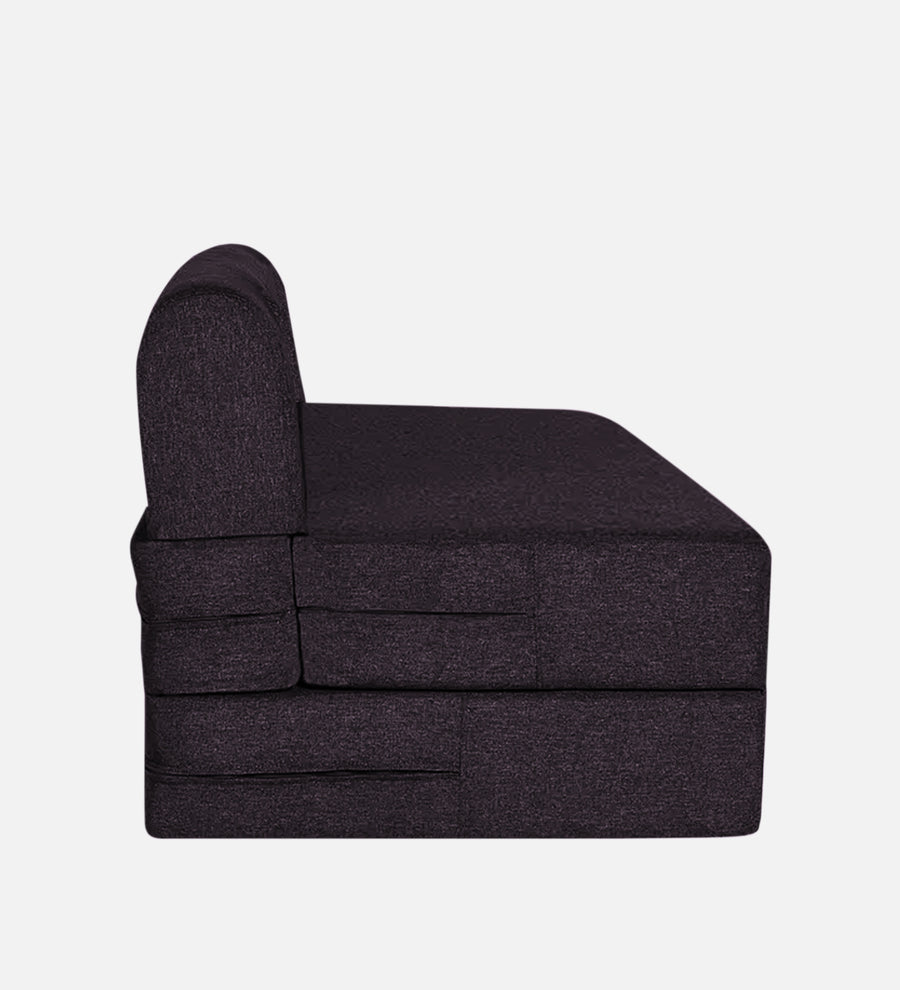 Fleepy Fabric 1 Seater Foldable Sofa Cum Bed In Cara Brown Colour - Febonic Living