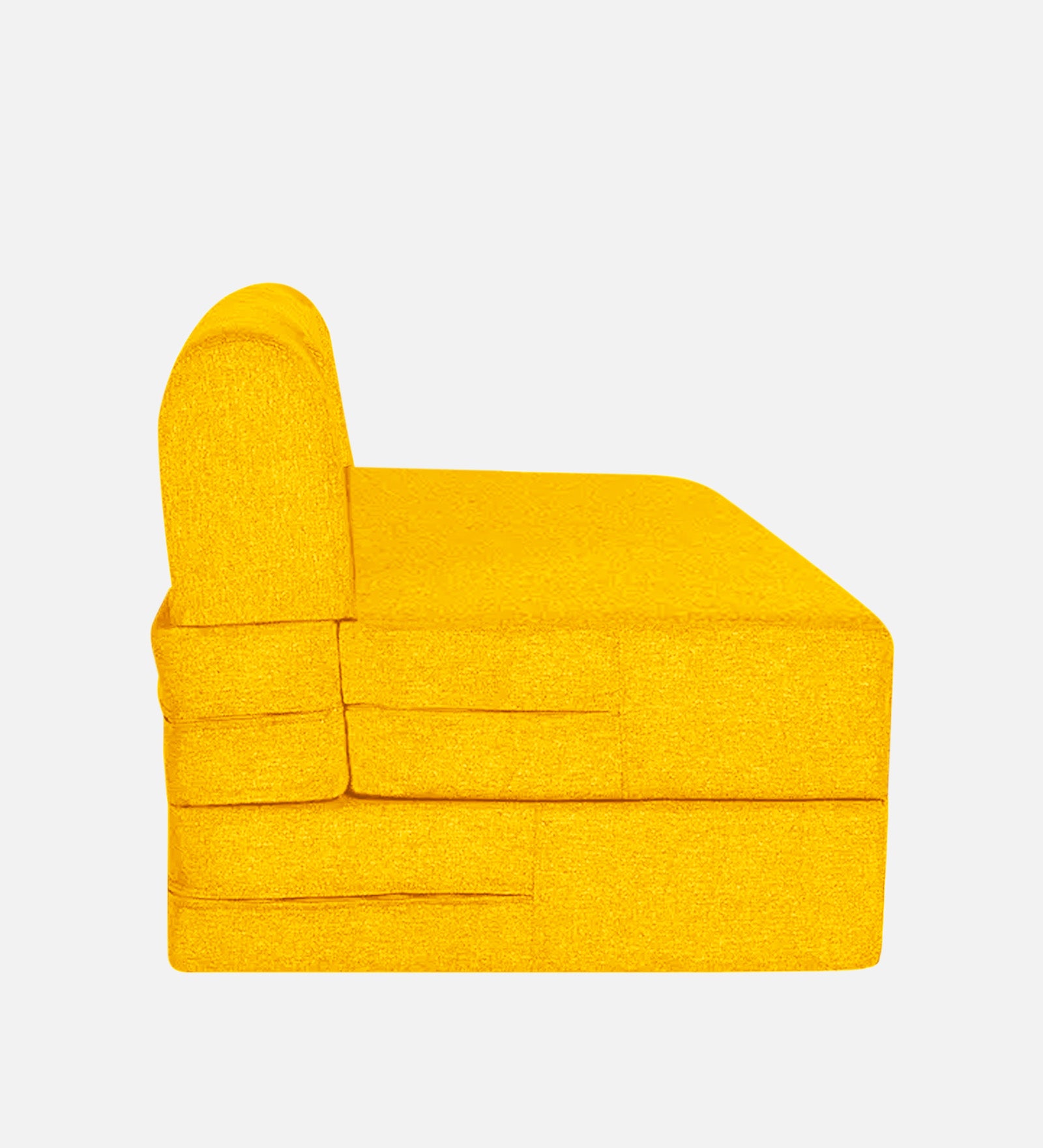 Fleepy Fabric 1 Seater Futon Sofa Cum Bed in Bold Yellow Colour