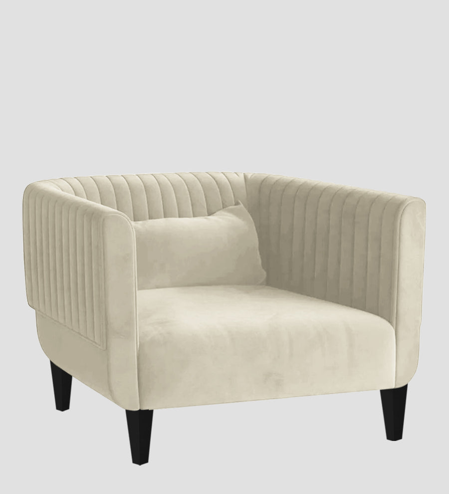 Jackson Waterproof Velvet 1 Seater Sofa In Cashew Cream Colour - Febonic Living