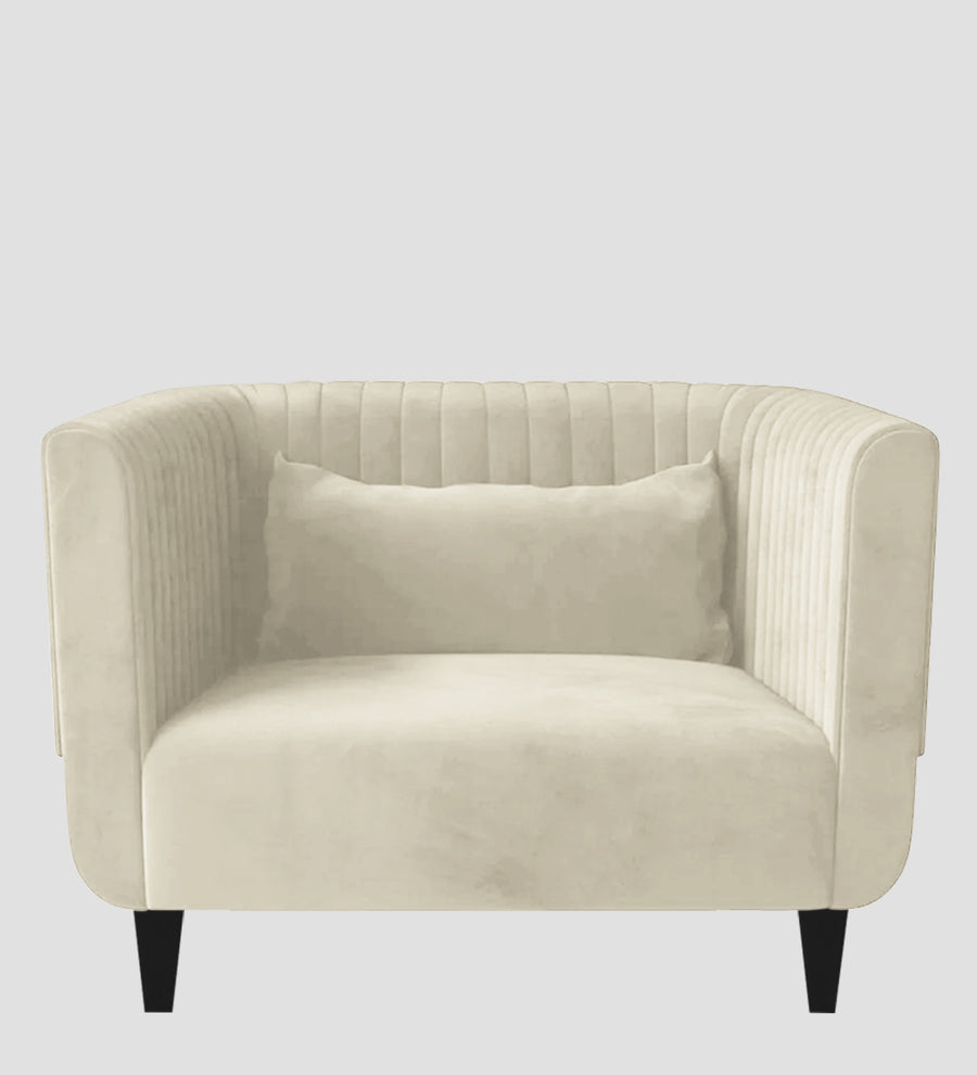Jackson Waterproof Velvet 1 Seater Sofa In Cashew Cream Colour - Febonic Living