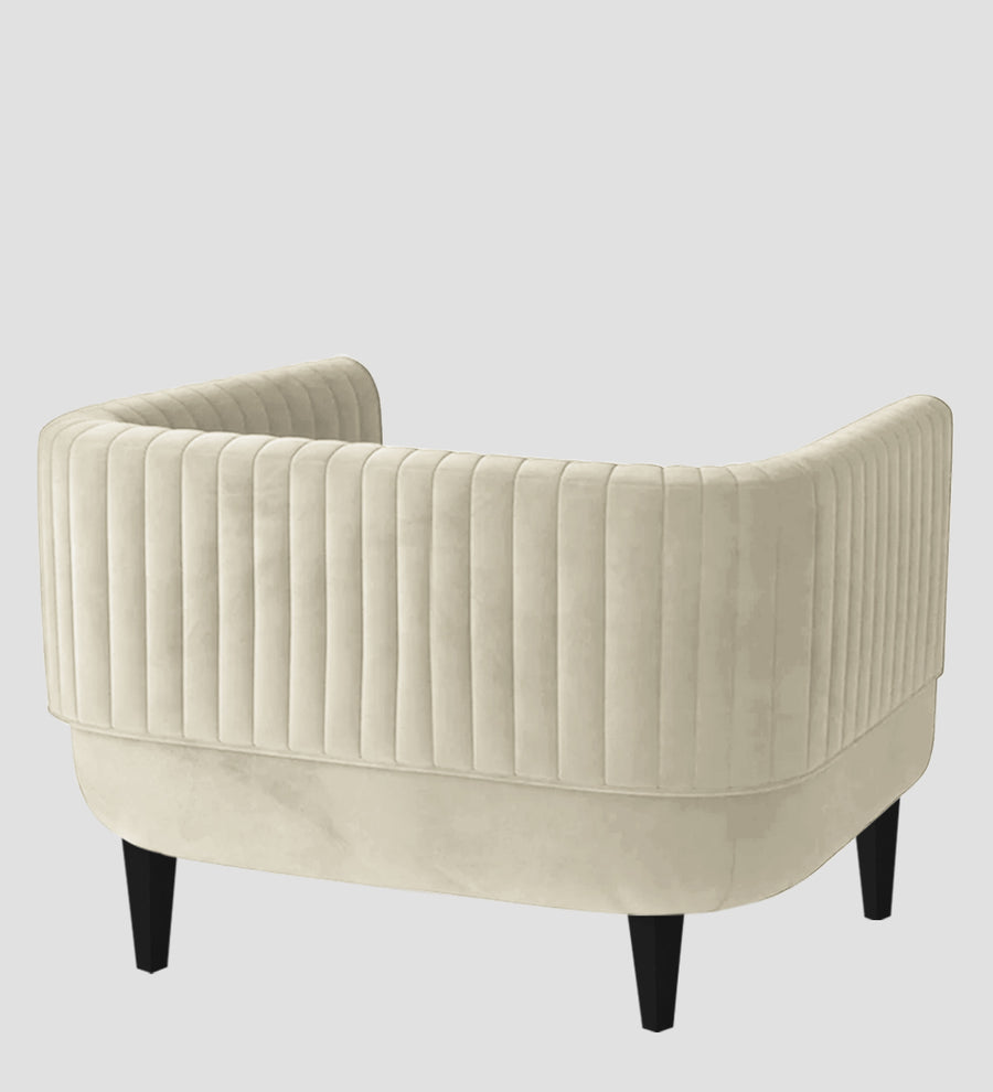 Jackson Waterproof Velvet 1 Seater Sofa In Cashew Cream Colour - Febonic Living