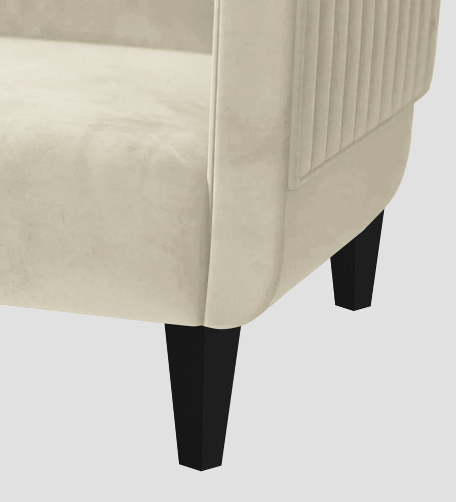 Jackson Waterproof Velvet 1 Seater Sofa In Cashew Cream Colour - Febonic Living