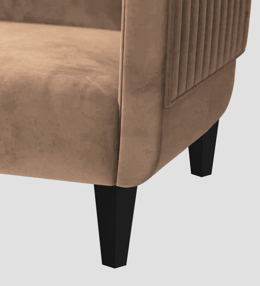Jackson Waterproof Velvet 1 Seater Sofa In Dusty Beige Colour - Febonic Living