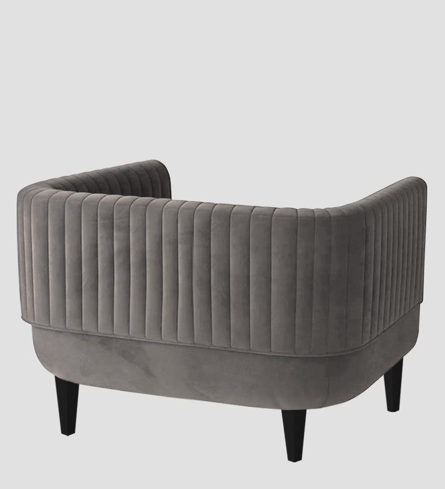 Jackson Waterproof Velvet 1 Seater Sofa In Neutral Grey Colour - Febonic Living