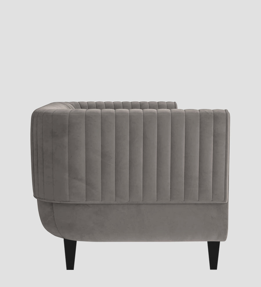 Jackson Waterproof Velvet 1 Seater Sofa In Neutral Grey Colour - Febonic Living