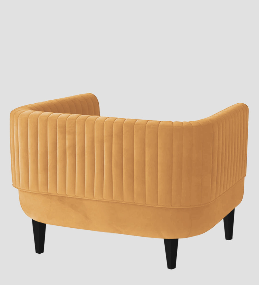 Jackson Waterproof Velvet 1 Seater Sofa In Marigold Yellow Colour - Febonic Living