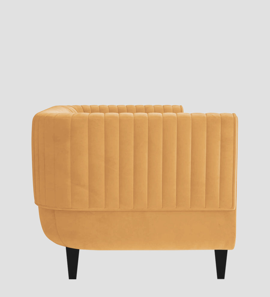 Jackson Waterproof Velvet 1 Seater Sofa In Marigold Yellow Colour - Febonic Living