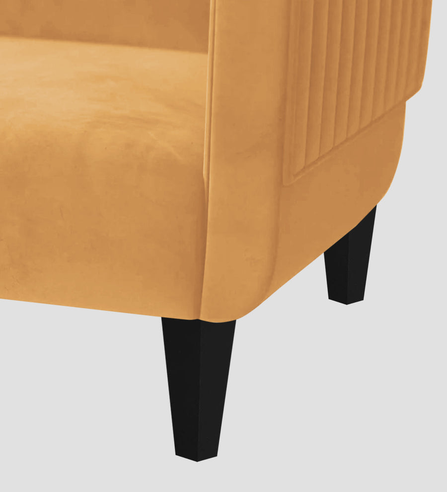 Jackson Waterproof Velvet 1 Seater Sofa In Marigold Yellow Colour - Febonic Living