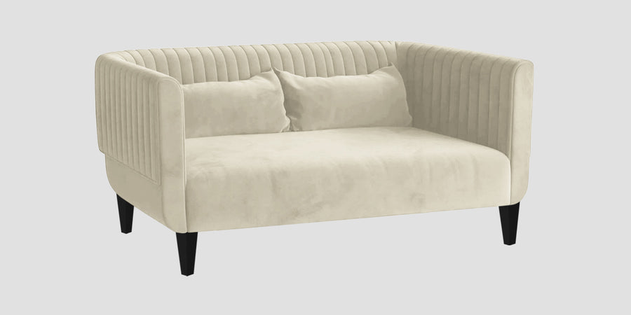 Jackson Waterproof Velvet 2 Seater Sofa In Cashew Cream Colour - Febonic Living