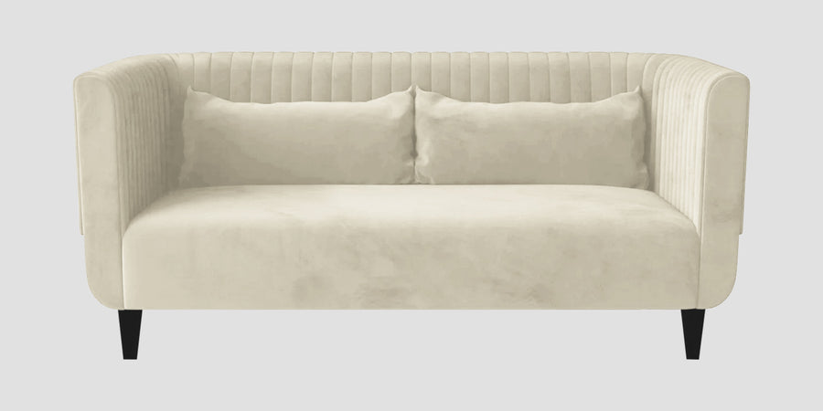 Jackson Waterproof Velvet 2 Seater Sofa In Cashew Cream Colour - Febonic Living