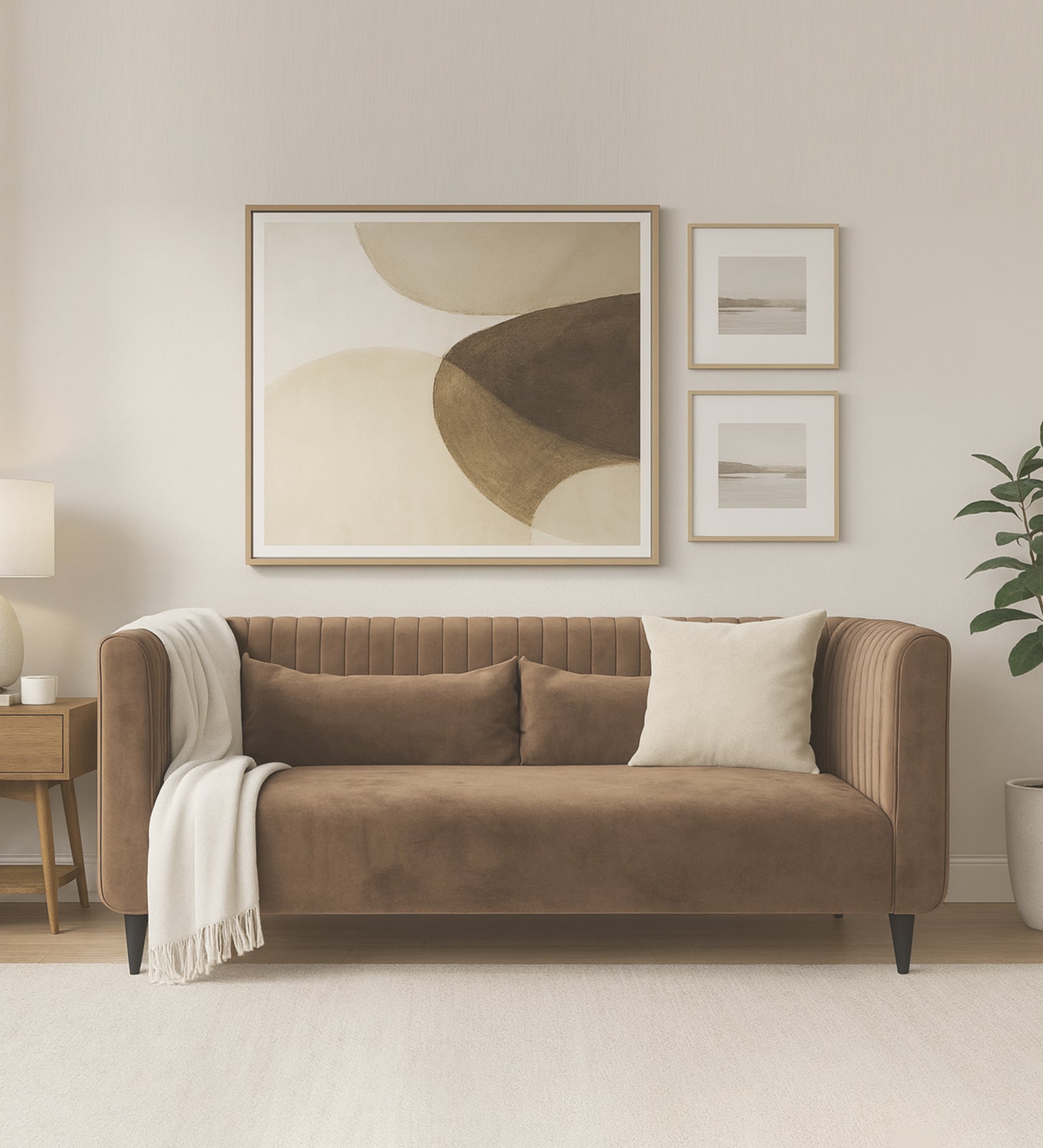 Jackson Waterproof Velvet 2 Seater Sofa In Dusty Beige Colour