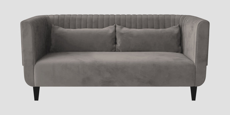 Jackson Waterproof Velvet 2 Seater Sofa In Neutral Grey Colour - Febonic Living