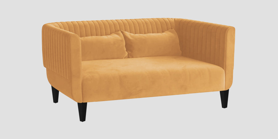 Jackson Waterproof Velvet 2 Seater Sofa In Marigold Yellow Colour - Febonic Living