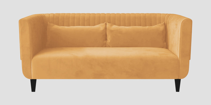 Jackson Waterproof Velvet 2 Seater Sofa In Marigold Yellow Colour - Febonic Living