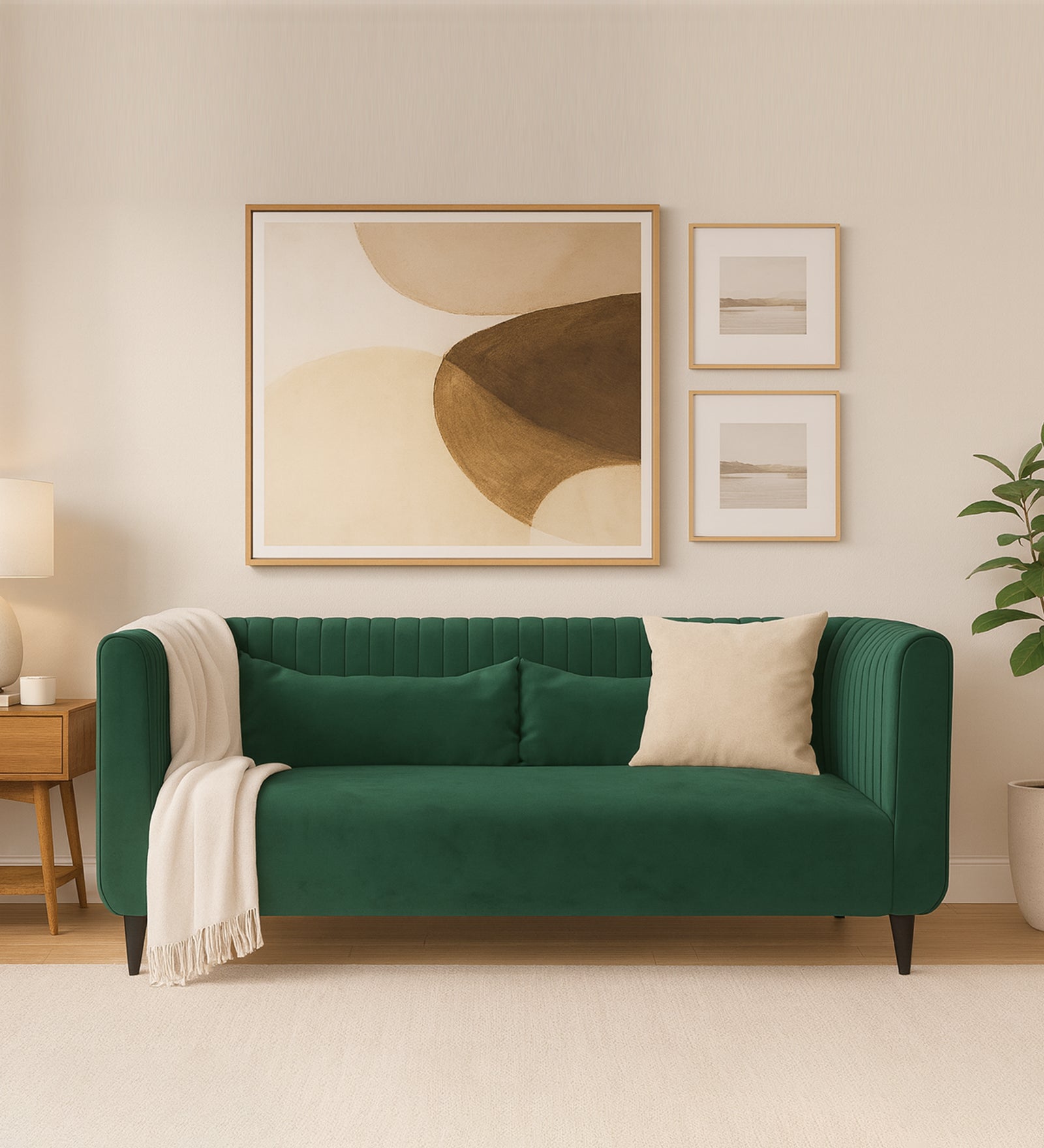 Jackson Waterproof Velvet 2 Seater Sofa In Emerald Green Colour