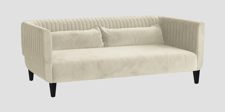 Jackson Waterproof Velvet 3 Seater Sofa In Cashew Cream Colour - Febonic Living