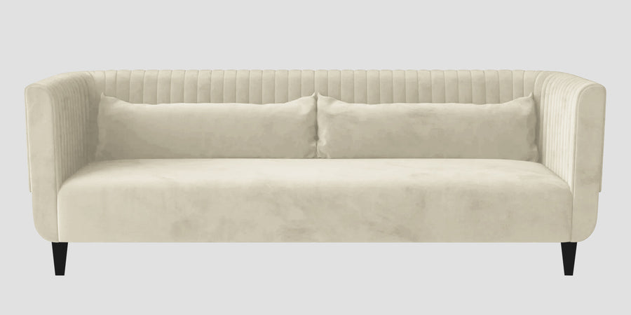 Jackson Waterproof Velvet 3 Seater Sofa In Cashew Cream Colour - Febonic Living