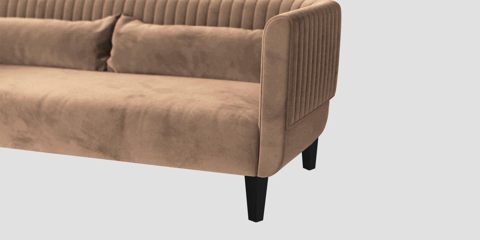 Jackson Waterproof Velvet 3 Seater Sofa In Dusty Beige Colour