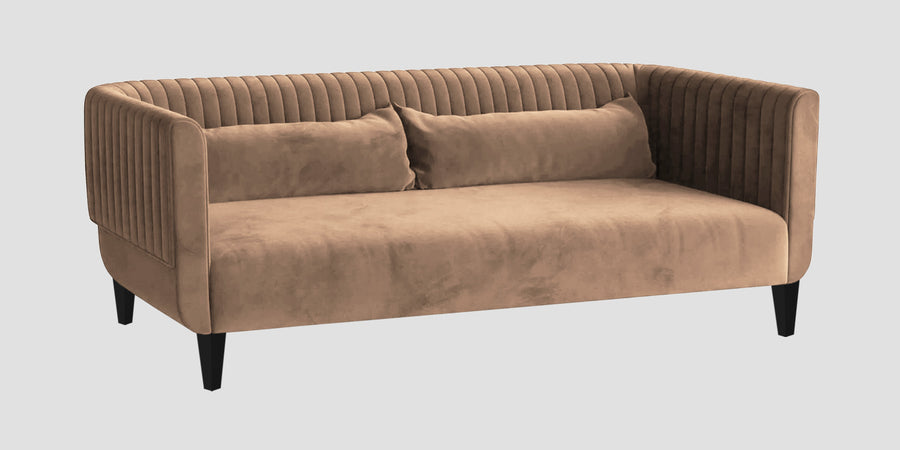 Jackson Waterproof Velvet 3 Seater Sofa In Dusty Beige Colour - Febonic Living