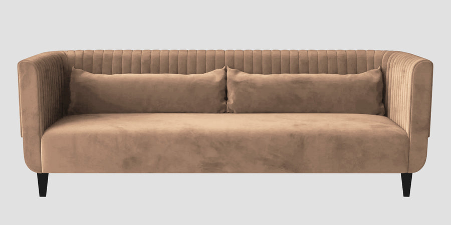 Jackson Waterproof Velvet 3 Seater Sofa In Dusty Beige Colour - Febonic Living