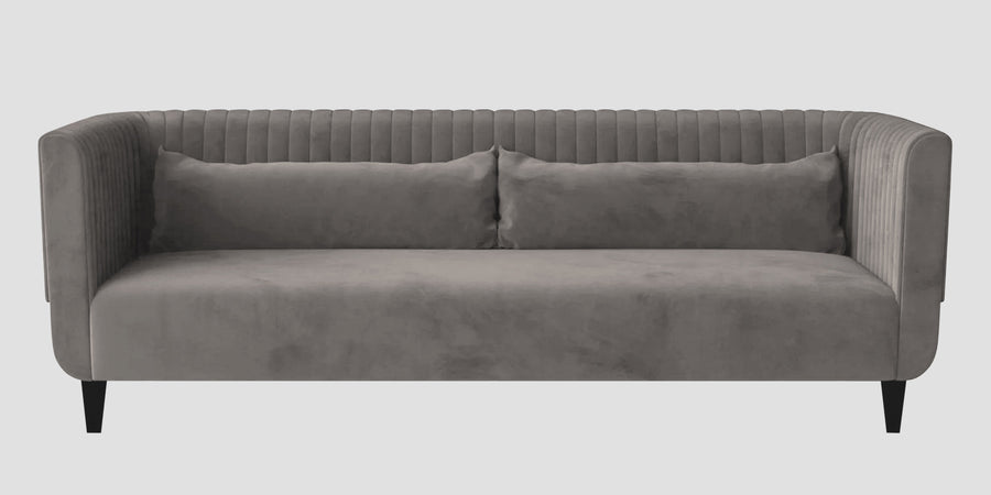 Jackson Waterproof Velvet 3 Seater Sofa In Neutral Grey Colour - Febonic Living