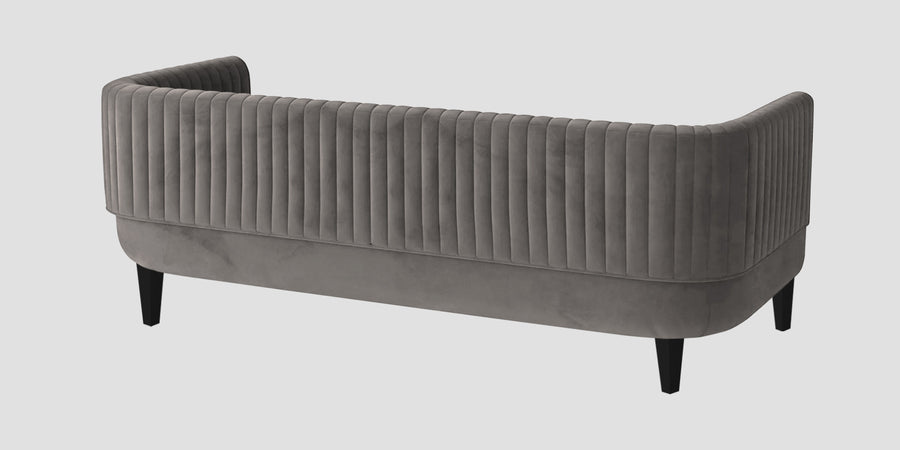 Jackson Waterproof Velvet 3 Seater Sofa In Neutral Grey Colour - Febonic Living