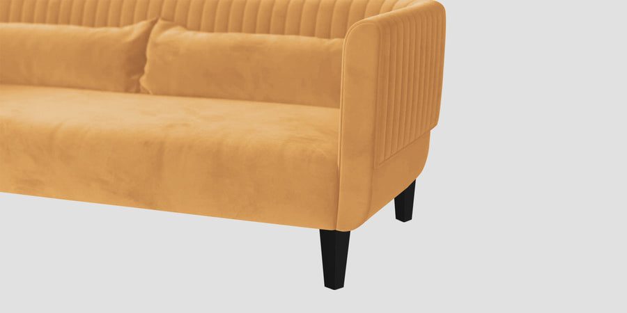 Jackson Waterproof Velvet 3 Seater Sofa In Marigold Yellow Colour - Febonic Living